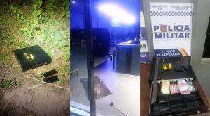 Suspeito é conduzido por policiais militares após ser preso em flagrante em Rondonópolis.
